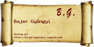 Bajer Gyöngyi névjegykártya