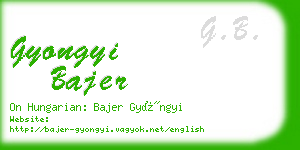 gyongyi bajer business card